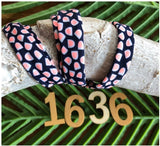 Lint 1636 donker blauw/roze melon