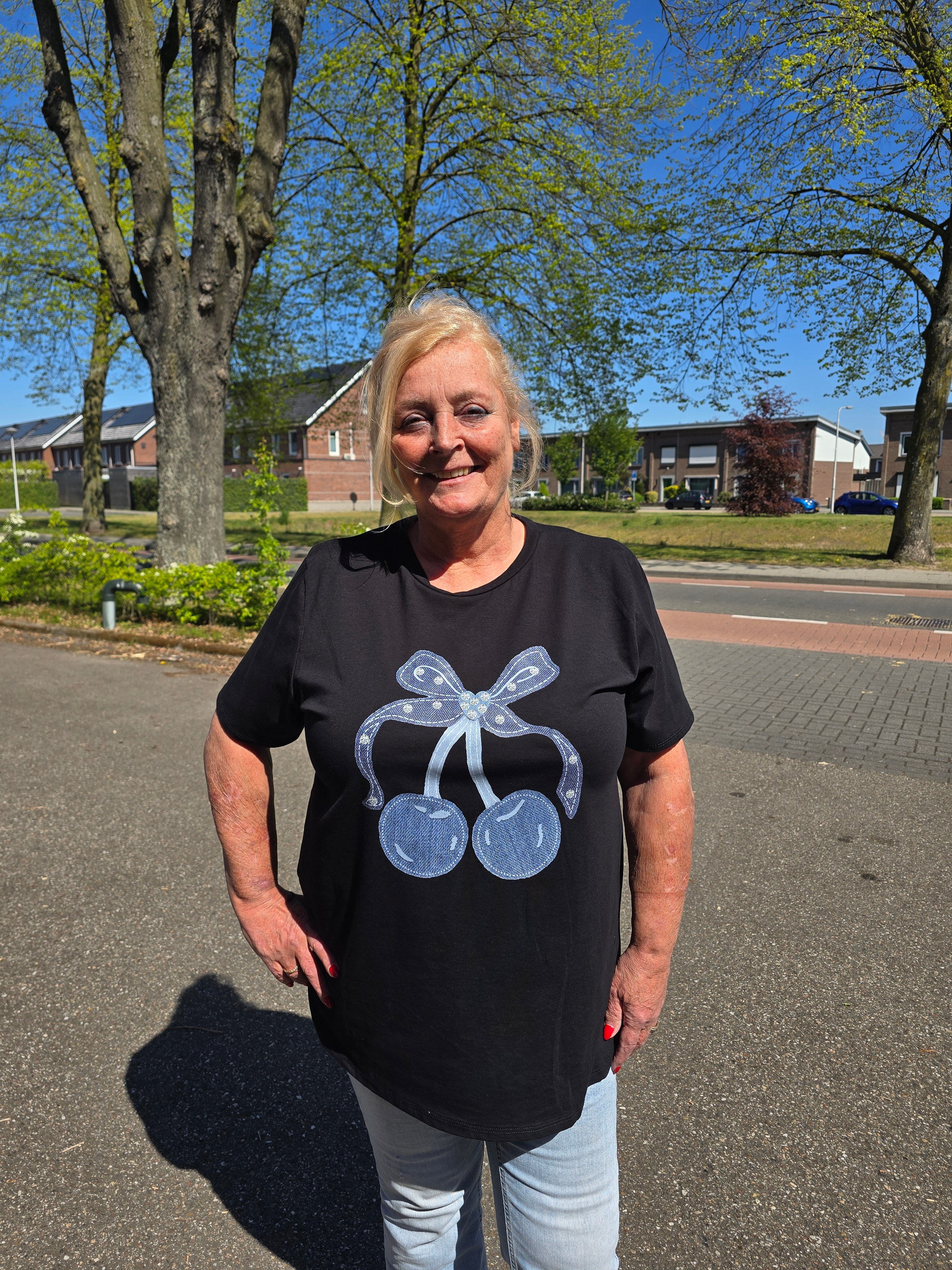 Shirt Cherry Zwart t/m 48