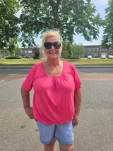 Ballon Shirt Emma Koraal/Roze t/m 48