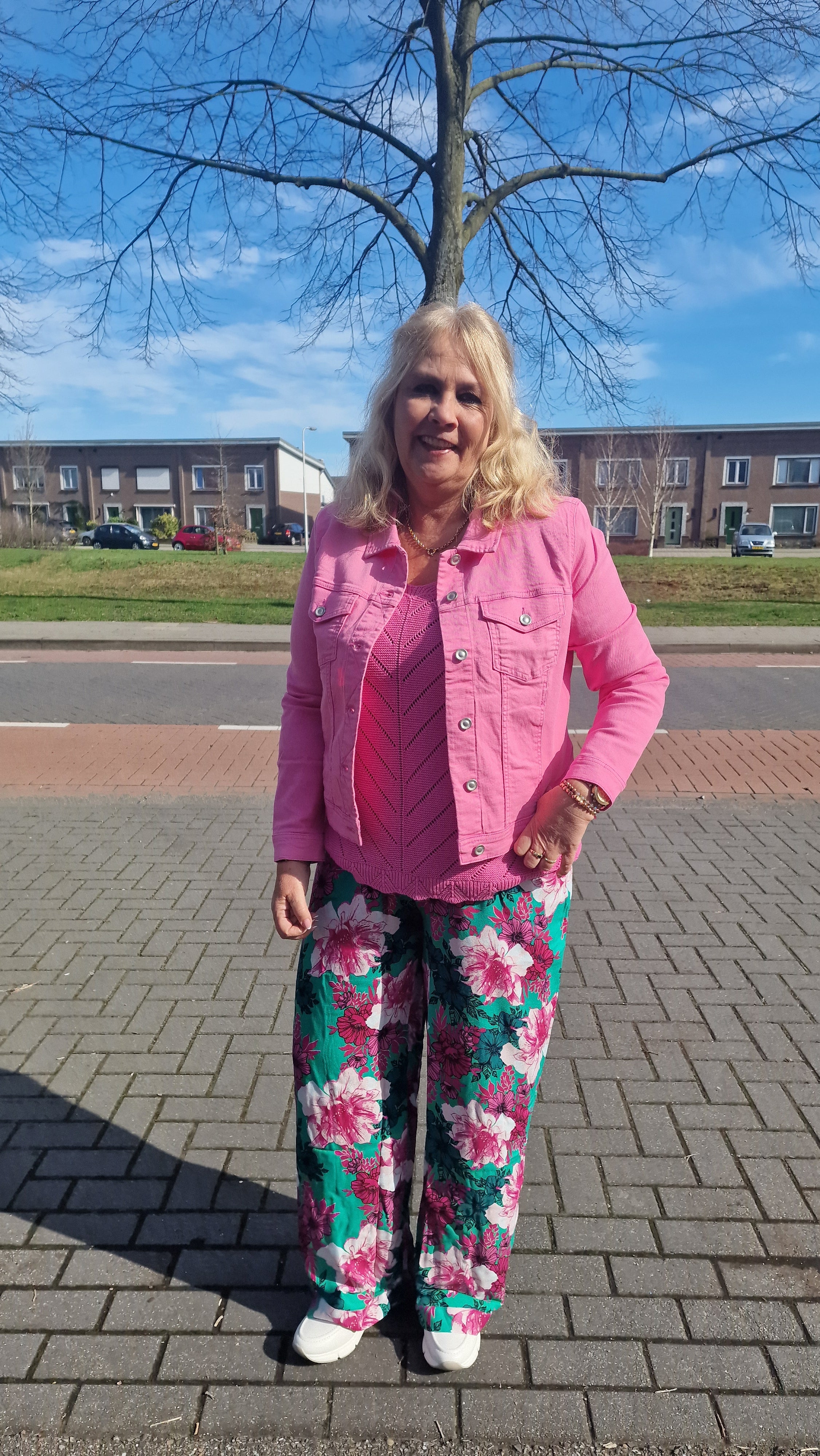 Palazzo Pants Carclea print Sport Flower Deep Mint