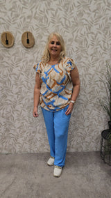 Broek Carrowa effen Azure Blue