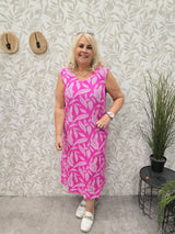 Jurk Carcalypso Print Fuchsia Fedora