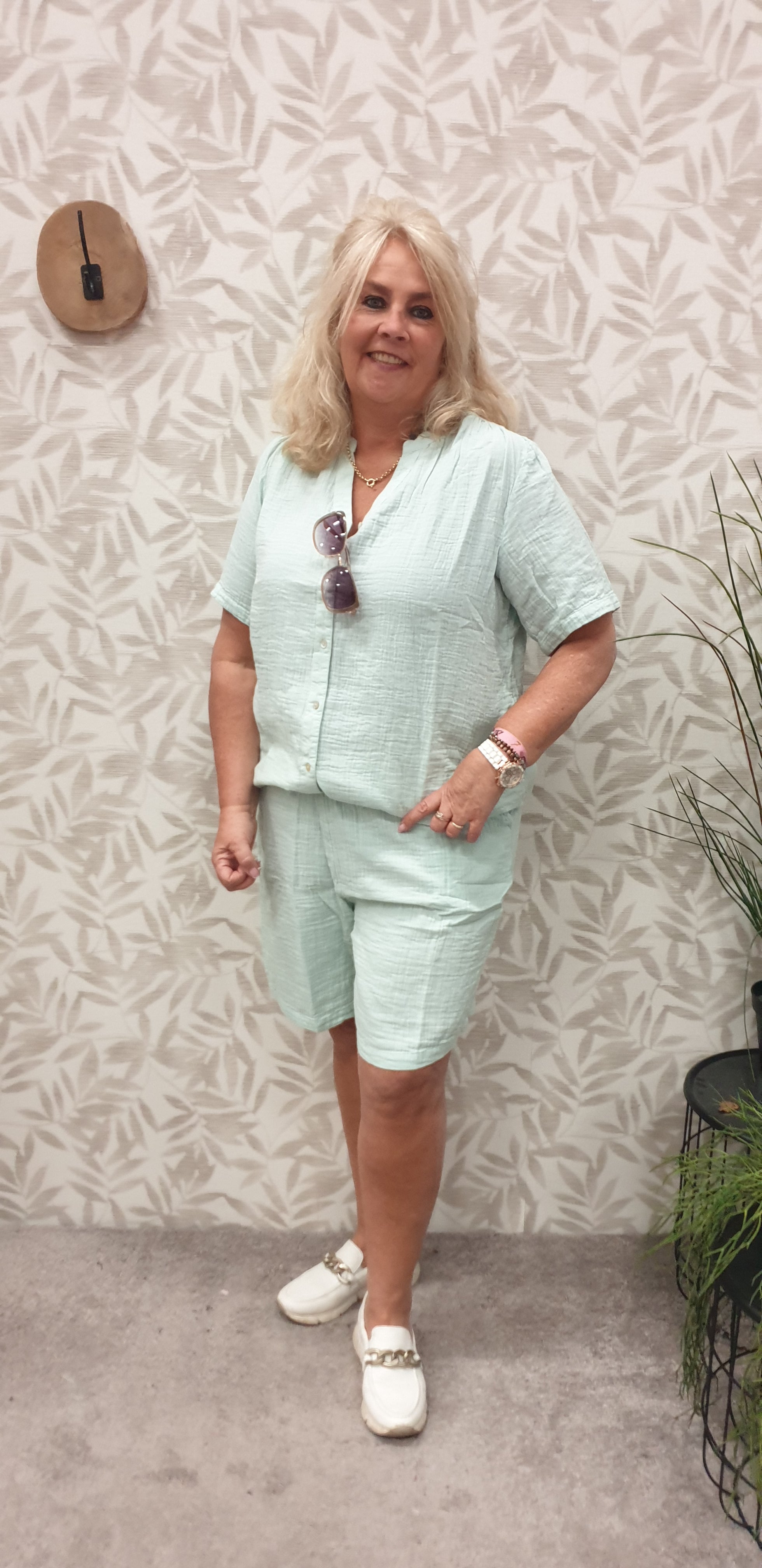 Blouse Carthyra Button Harbor Green