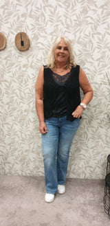 gehaakt mouwloos vest Carlizzy Black