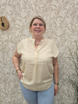 Blouse Carshilla effen Sandshell