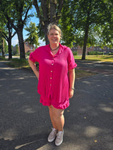 2 delige Plisse Set Fuchsia t/m kleine 52