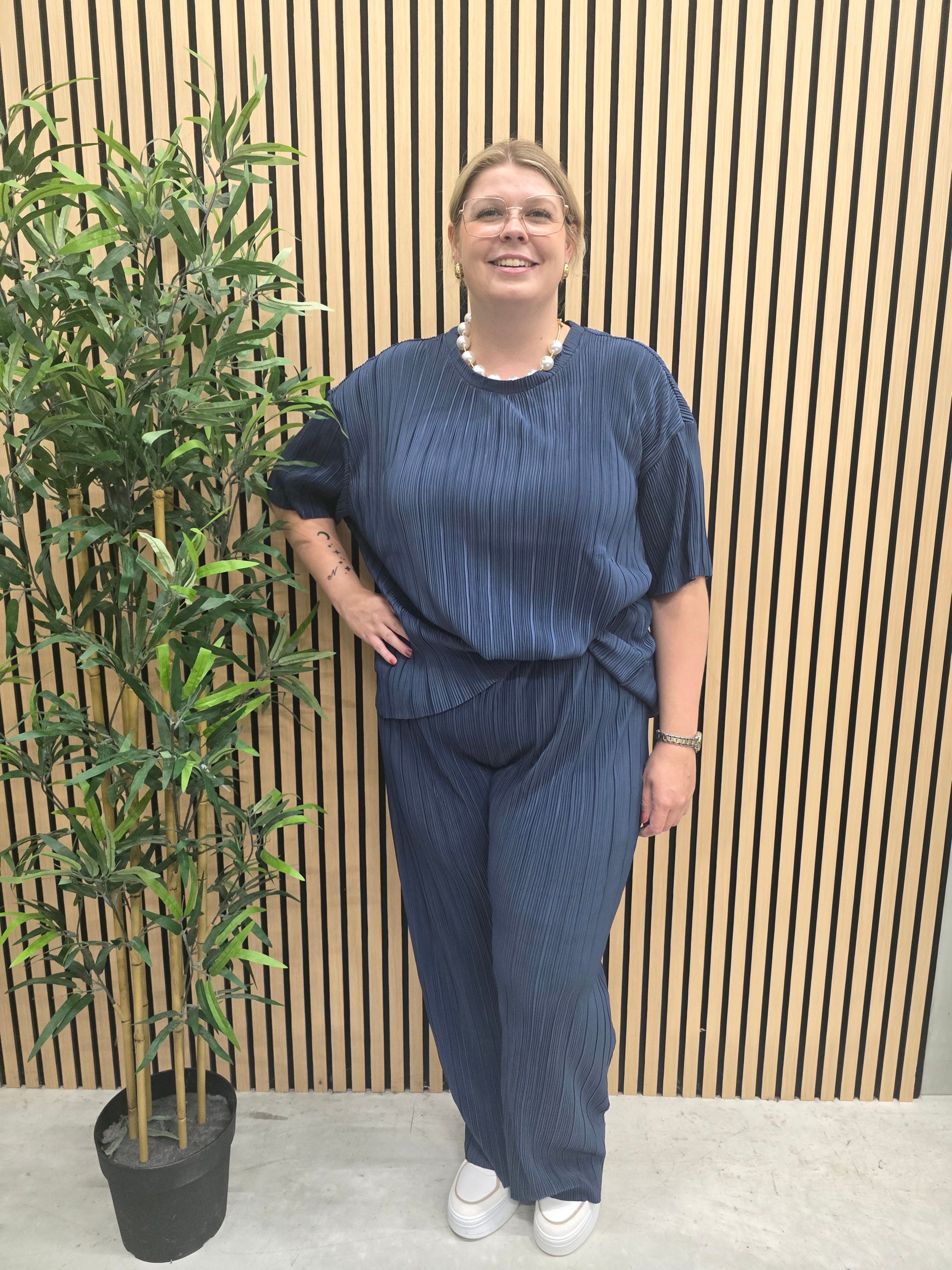 Plisse Broek Carravenna Vintige Indigo