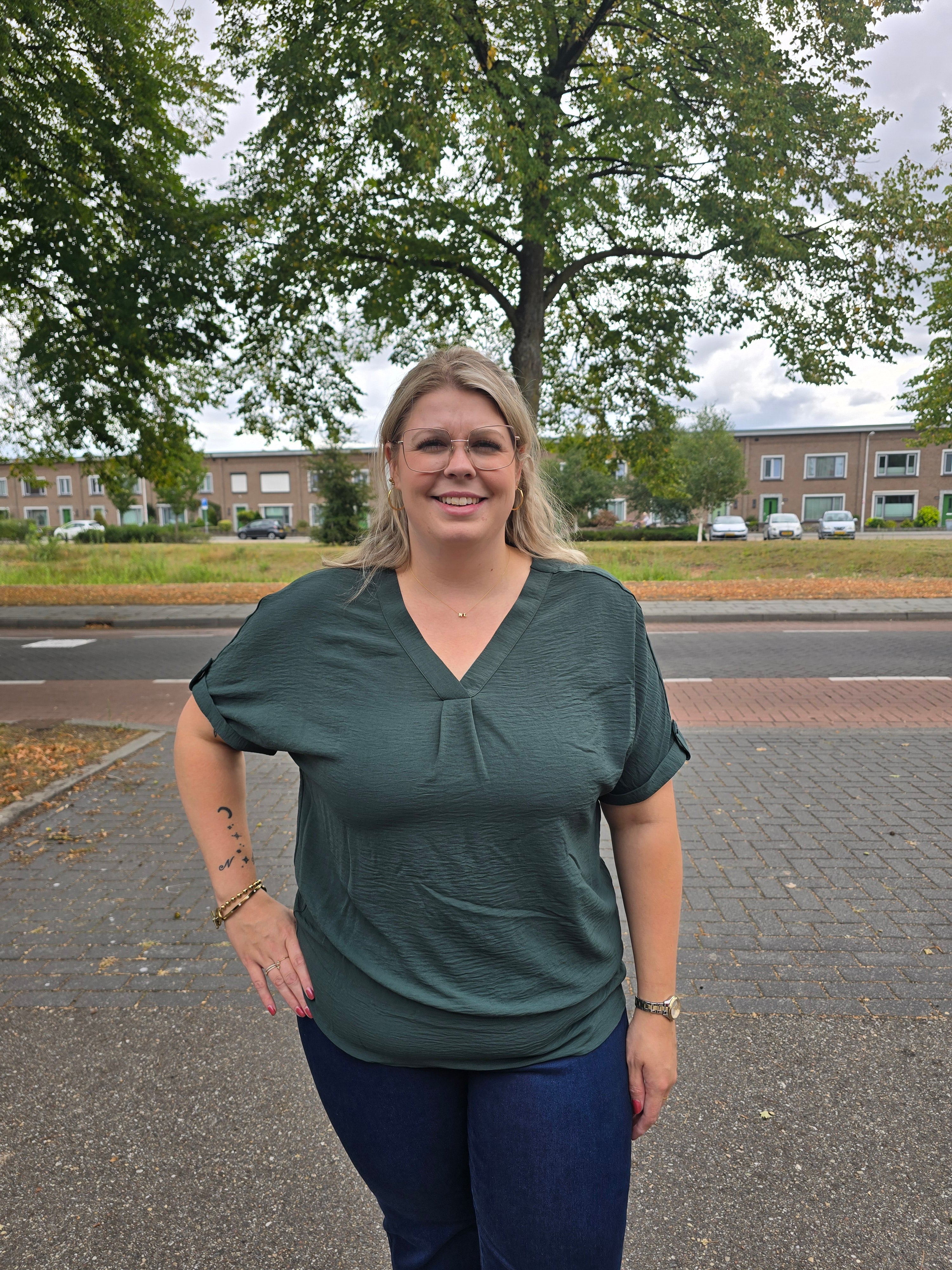 Shirt Carmetta 2/4 mouw Green Gables