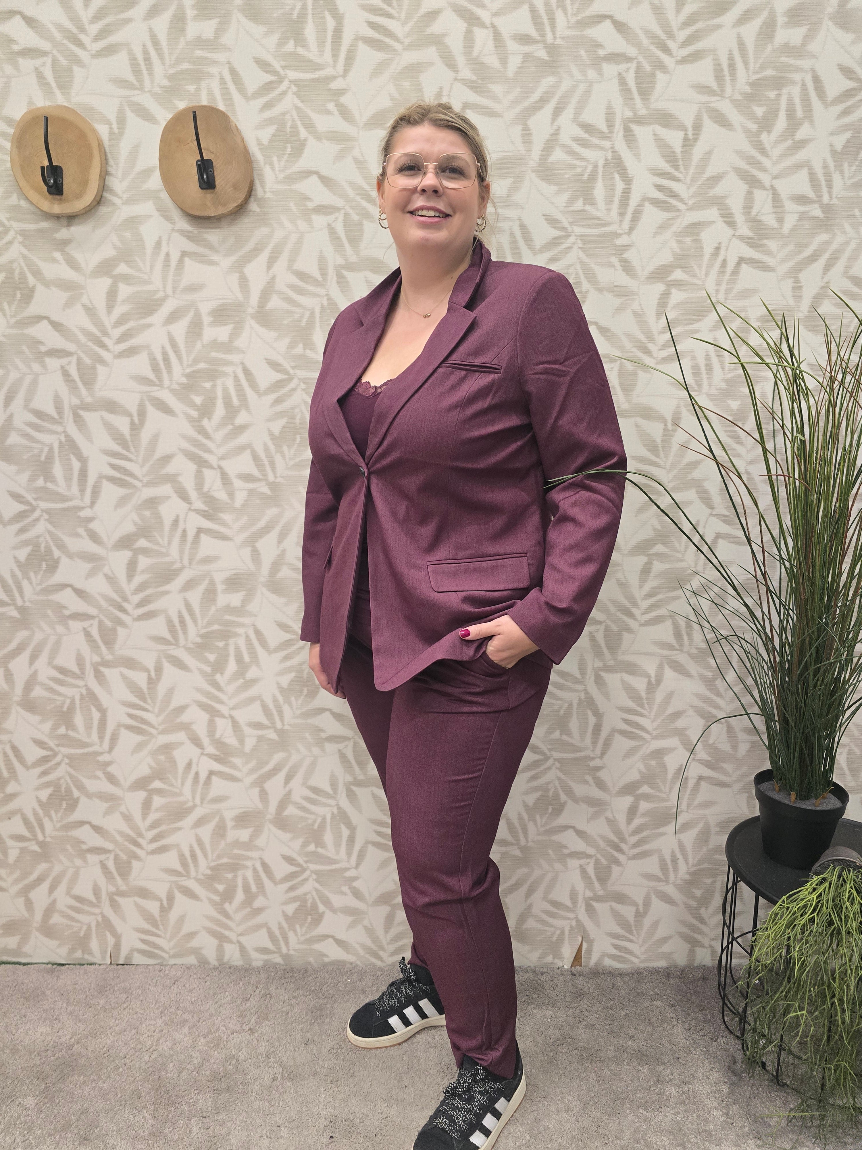 Broek Carhattie HW Mauve Wine Melange
