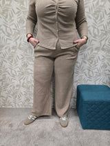 Wide broek Carpaola Cocoa Creme