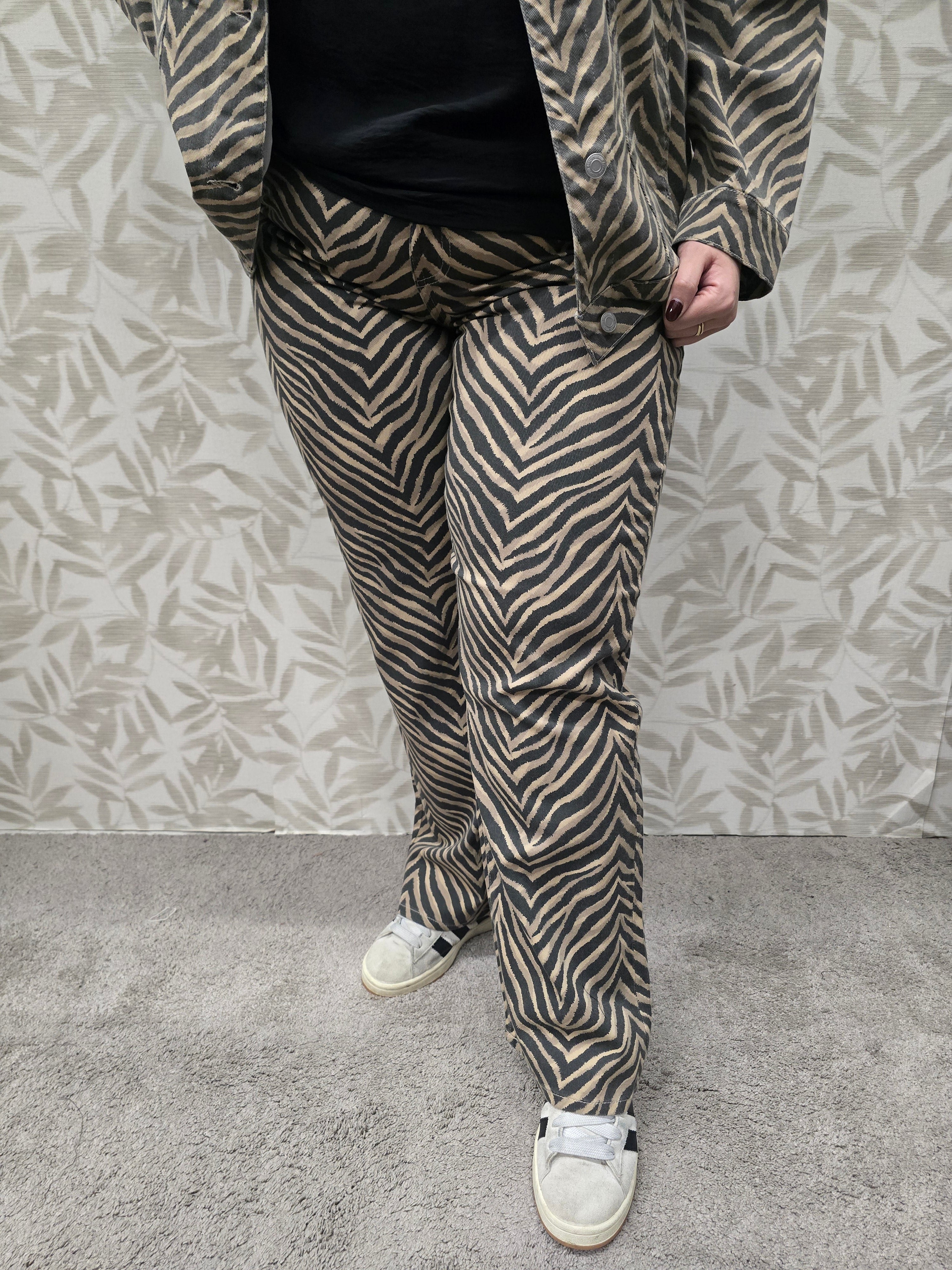 Wide stretch Jeans HR VMC Tessa Silver mink/Zebra