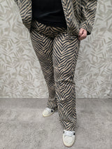Wide stretch Jeans HR VMC Tessa Silver mink/Zebra