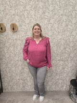 Blouse Carlida smock rose wine