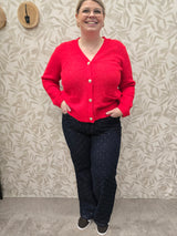 Vest Carmaggie Cardi Knit Salsa/Melange