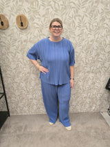 Plisse shirt Carravenna Bijou Blue