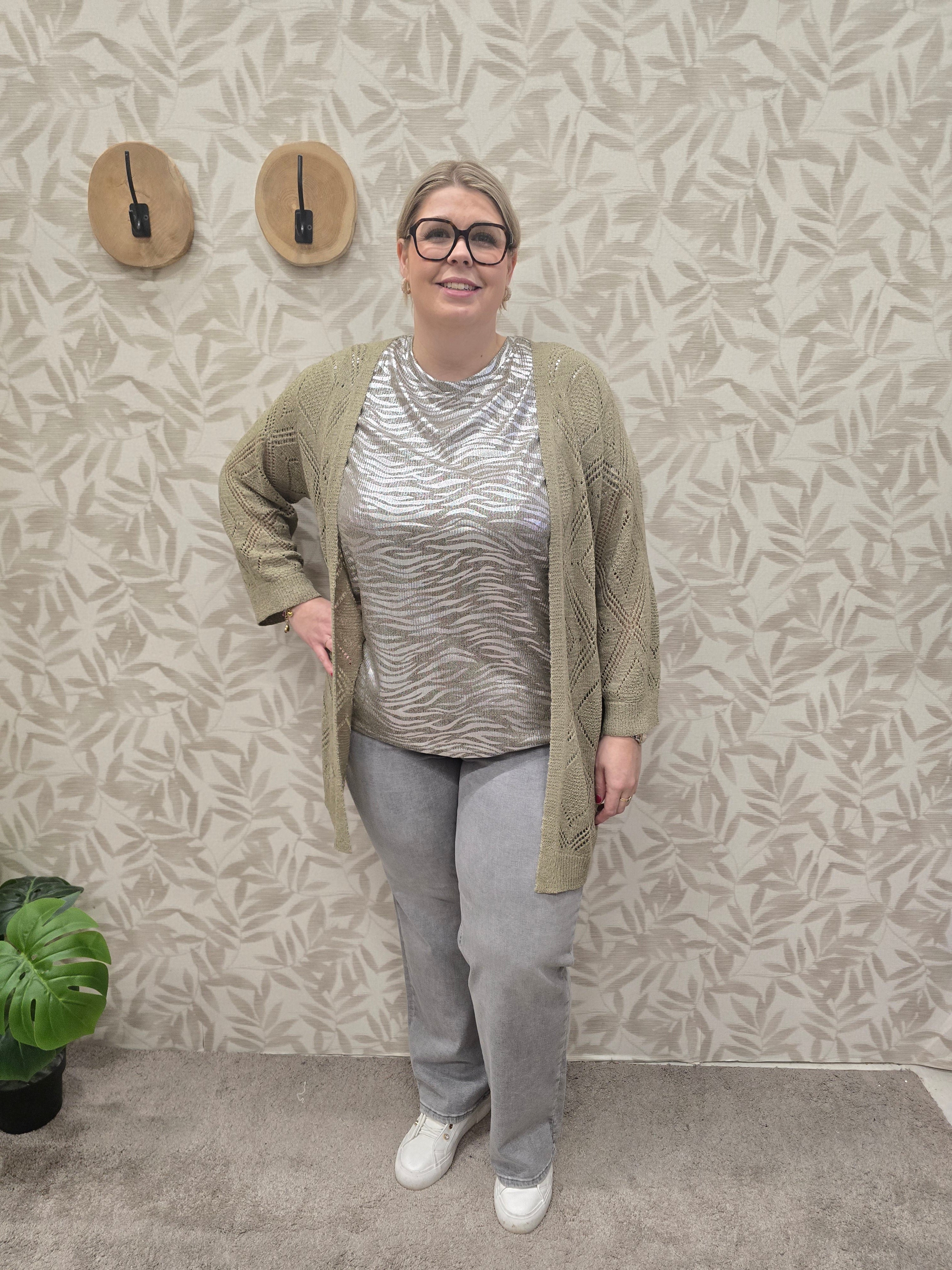 Vest Carpamela Cardigan Silver Sage