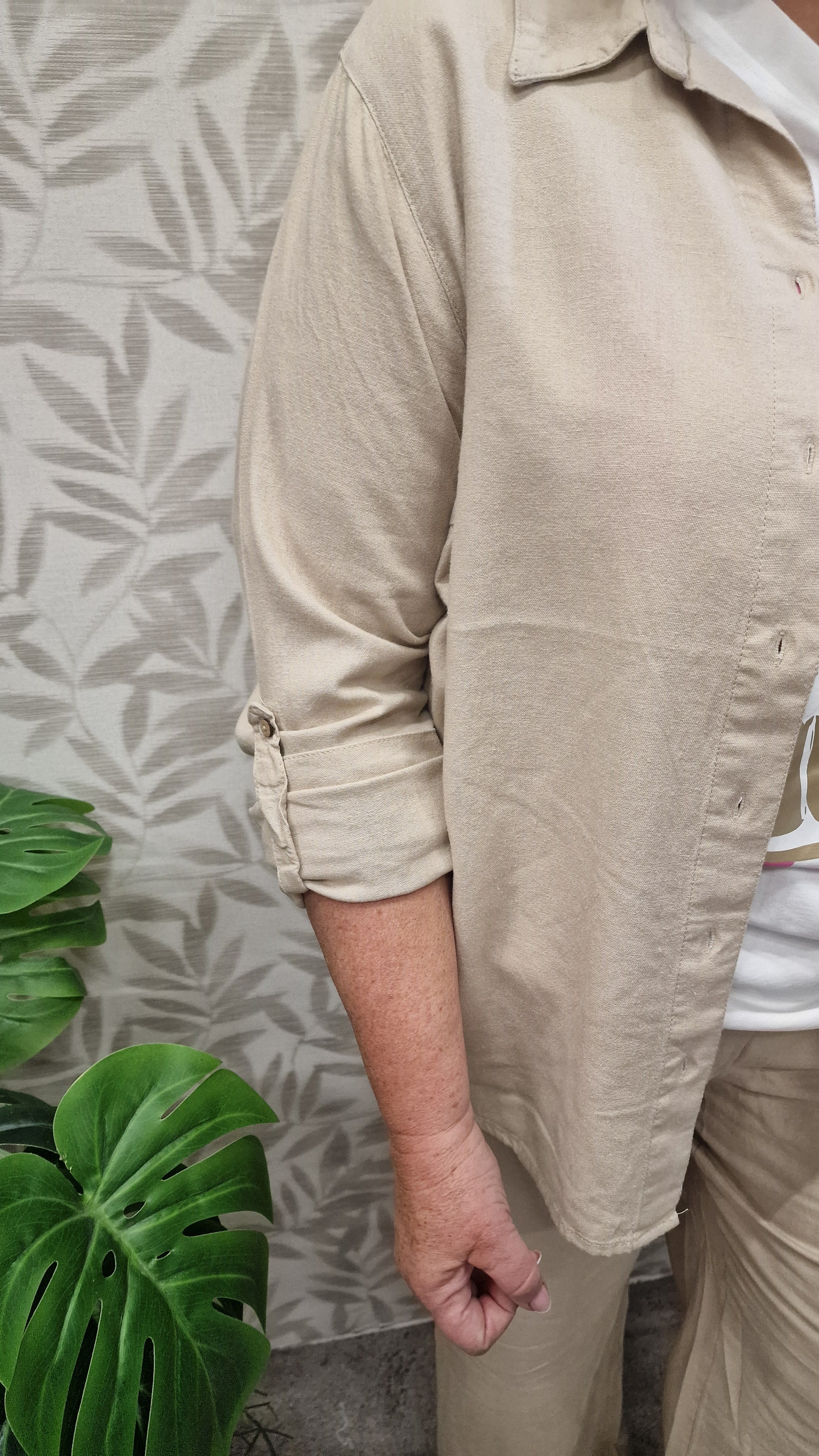 Blouse  lange mouw Cargoa Oxford Tan