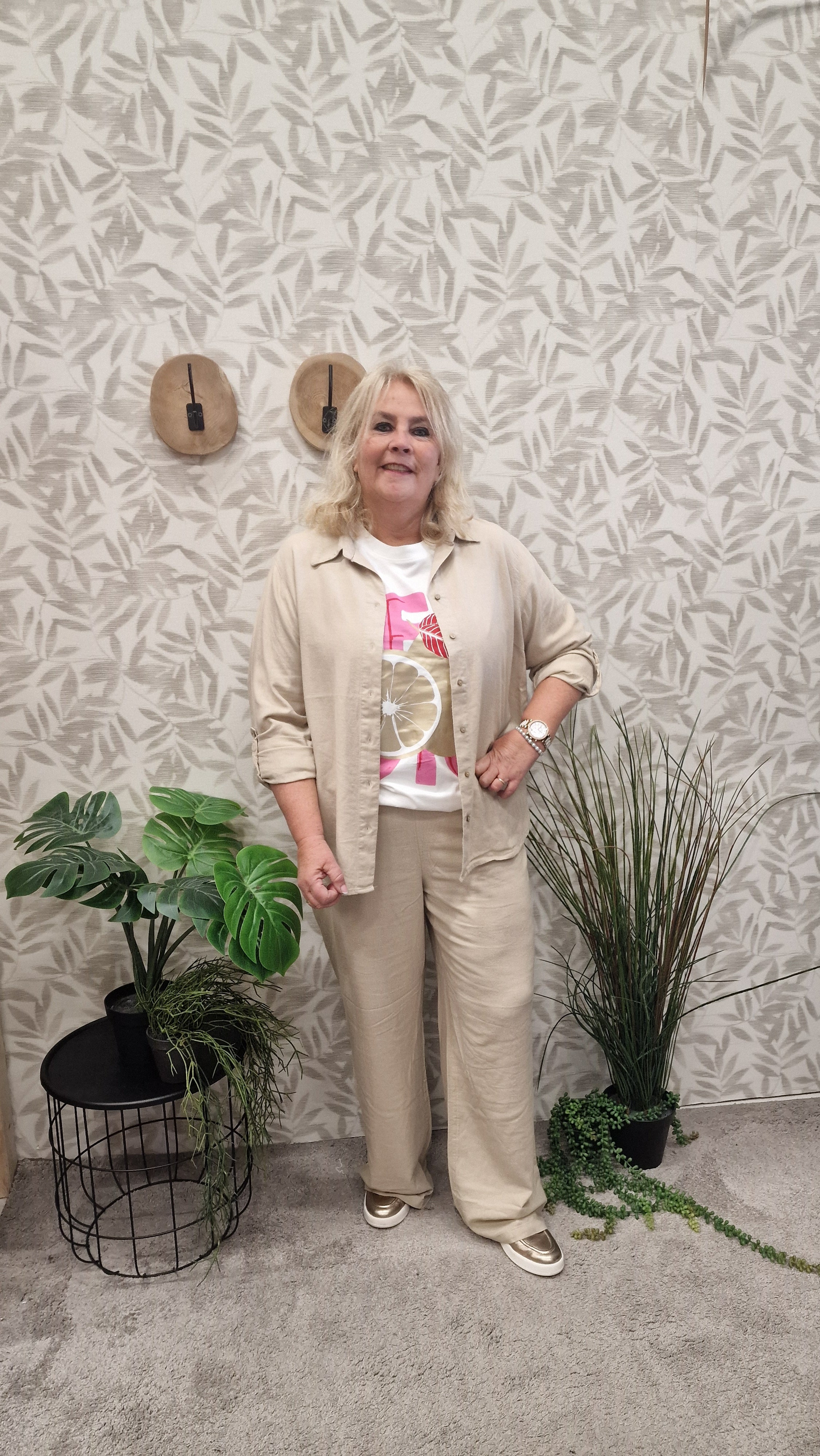 Blouse  lange mouw Cargoa Oxford Tan
