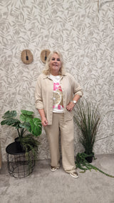 Blouse  lange mouw Cargoa Oxford Tan