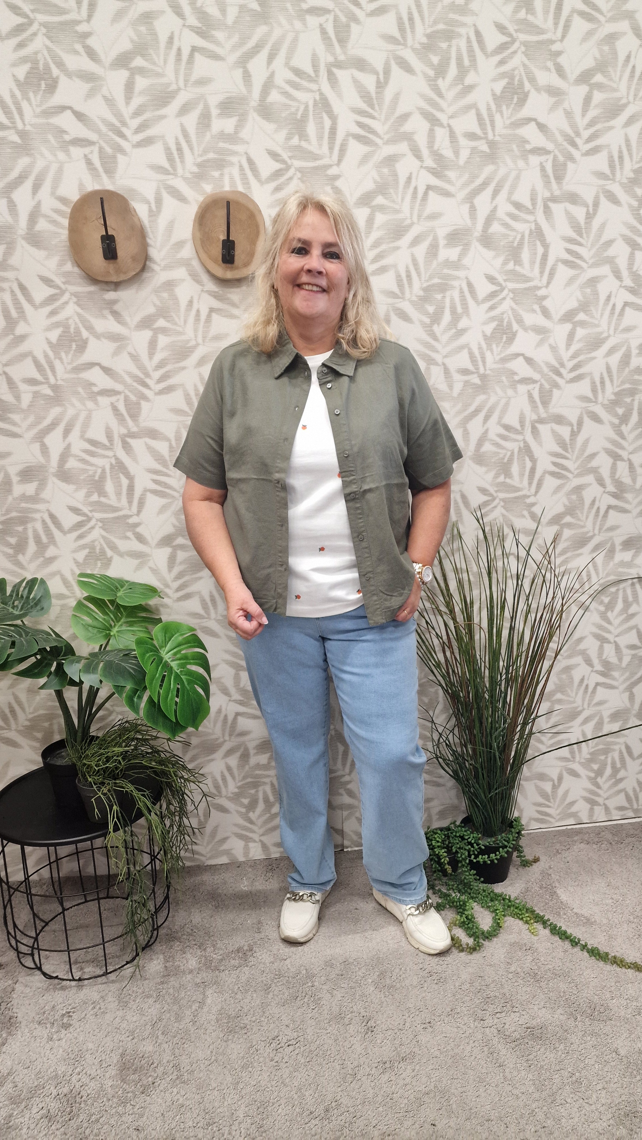Blouse Korte Mouw Cargoa Smokey Olive