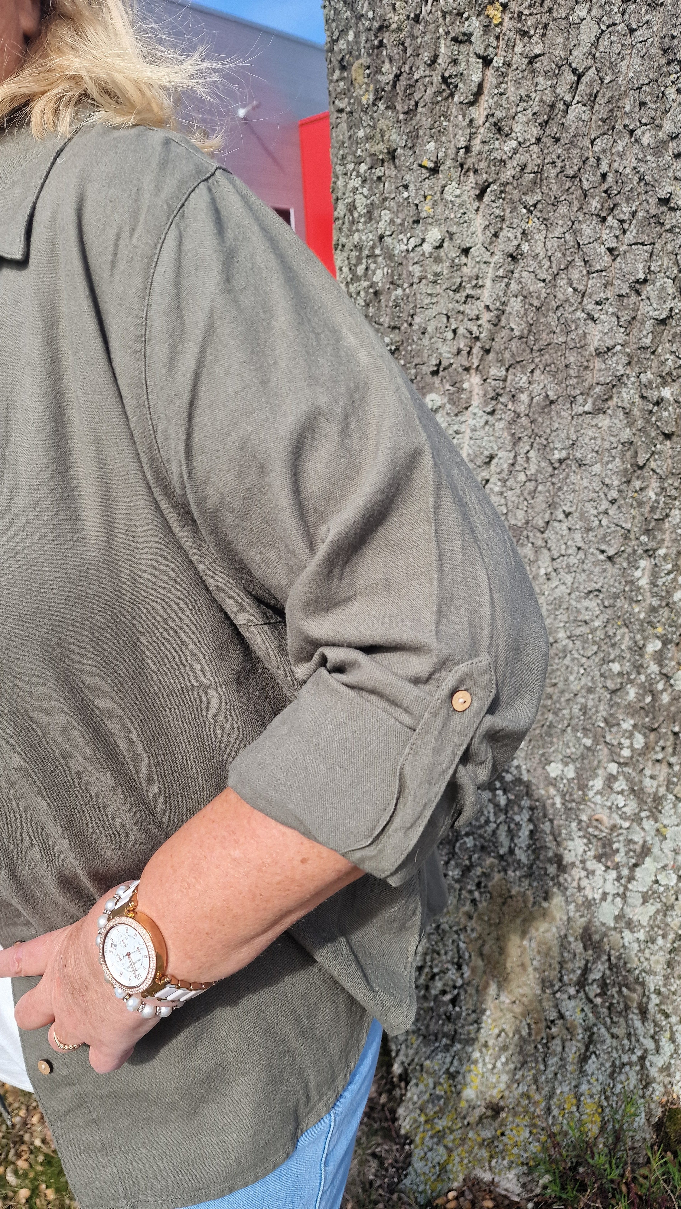 Blouse  lange mouw Cargoa smokey Olive