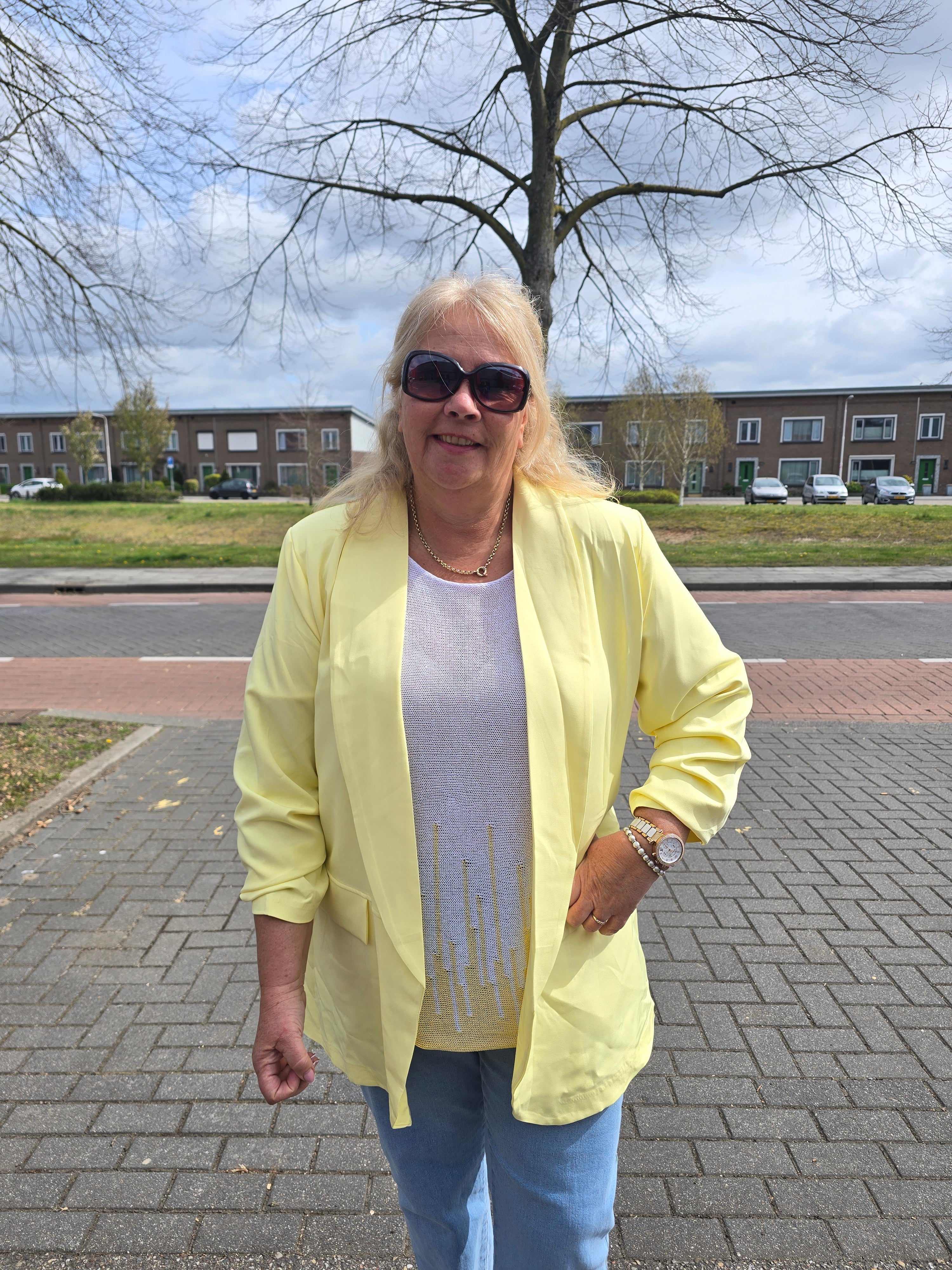 Big Blazer Jenny Geel t/m 50