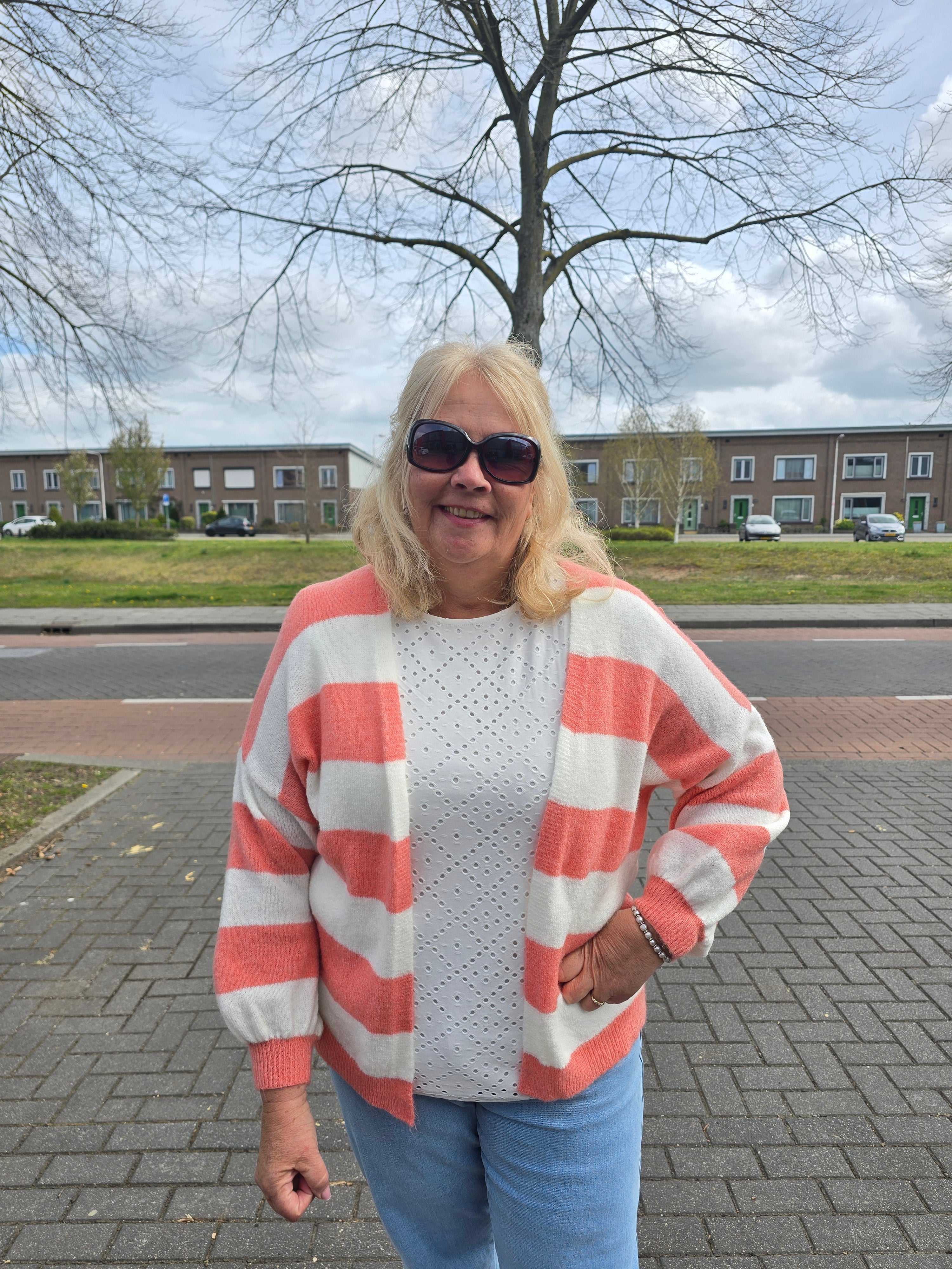 Vest met streep Dinie Peach t/m 48