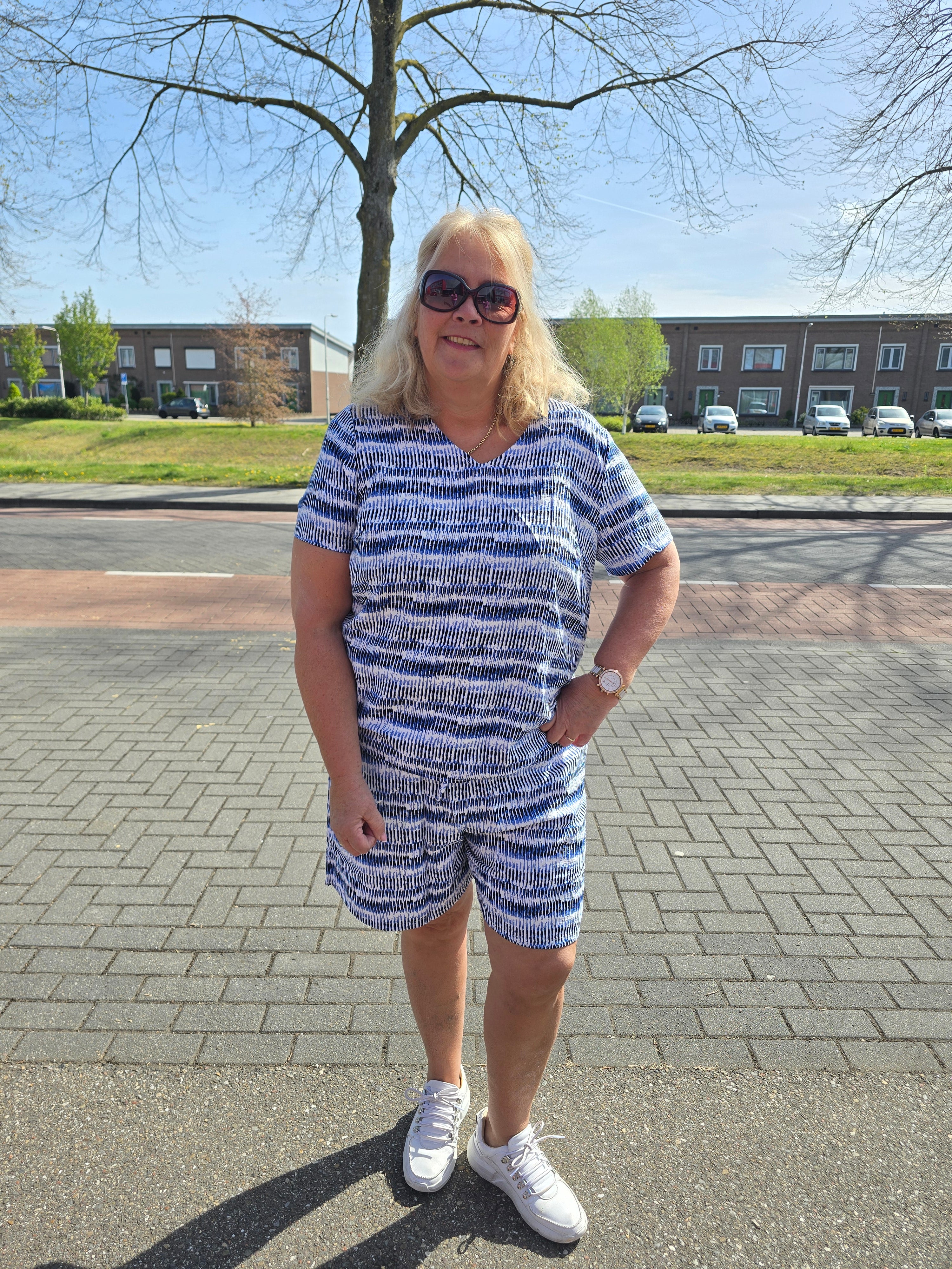Korte Broek Carhavana print Ultramarine/Grapic