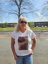 Shirt Carcarina V- Neck print Palm Cloud Dancer