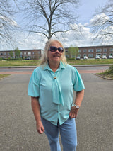Blouse met sjaal Mint t/m 48