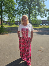 Straight Broek Carshilla Print Splash Rose Rosebloom