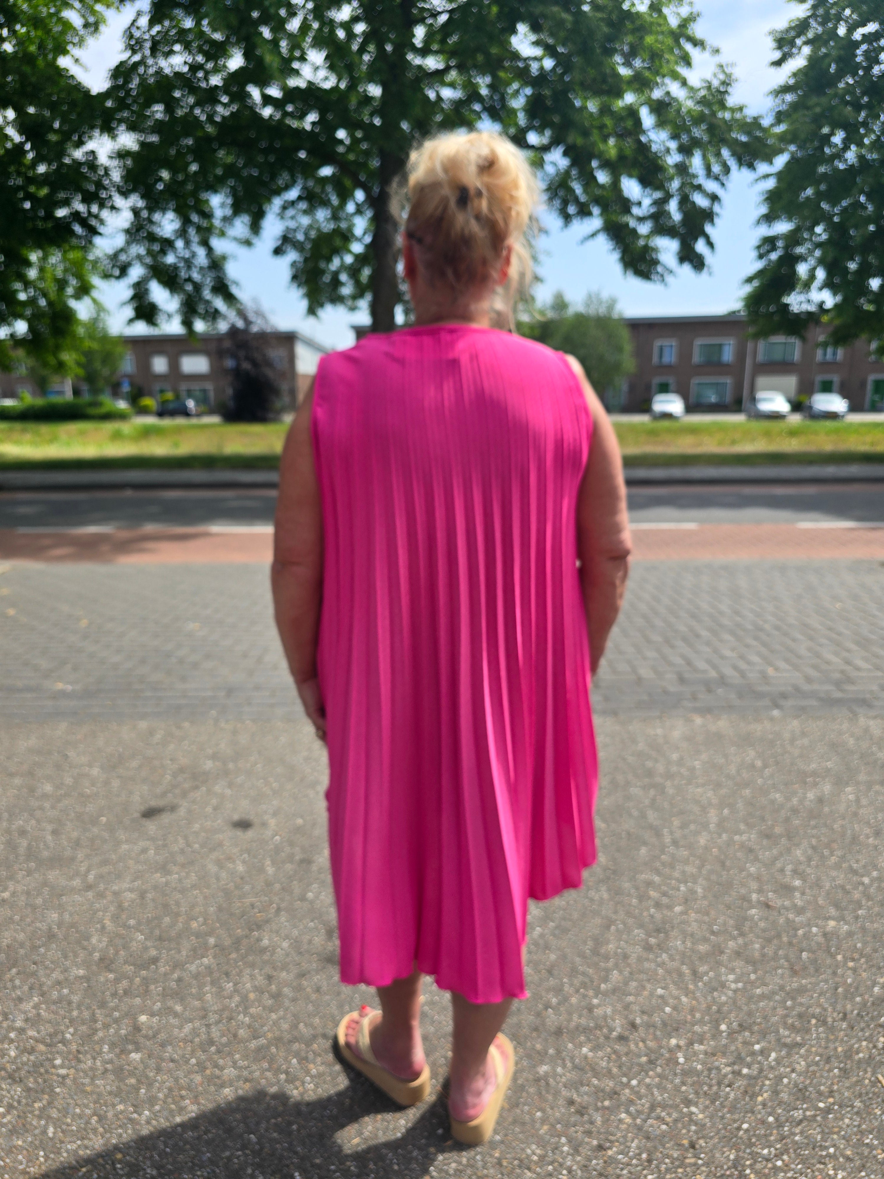 Plisse Tuniek Lilian Roze t/m 50