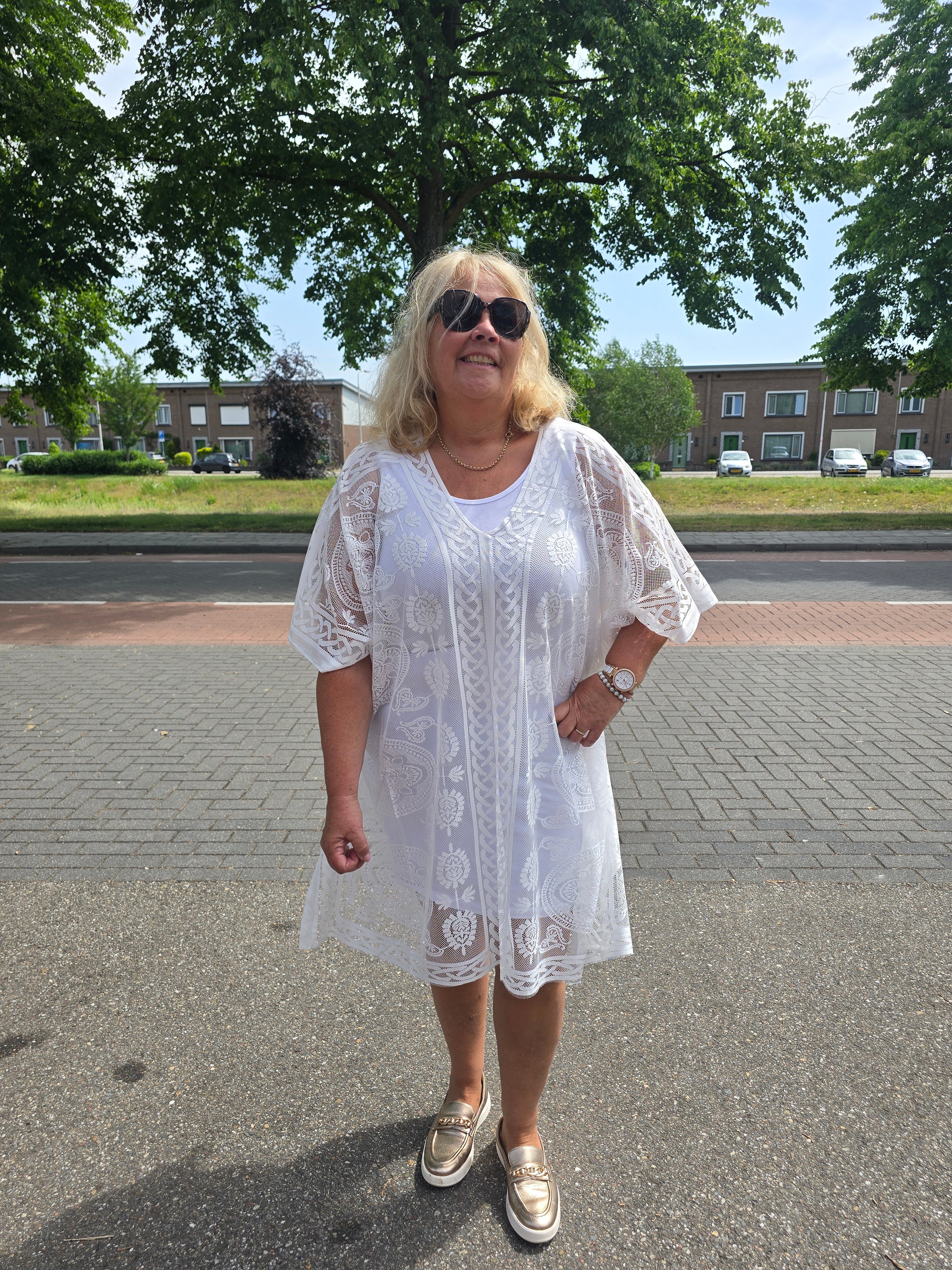 Poncho Ibiza Lace Wit t/m 56