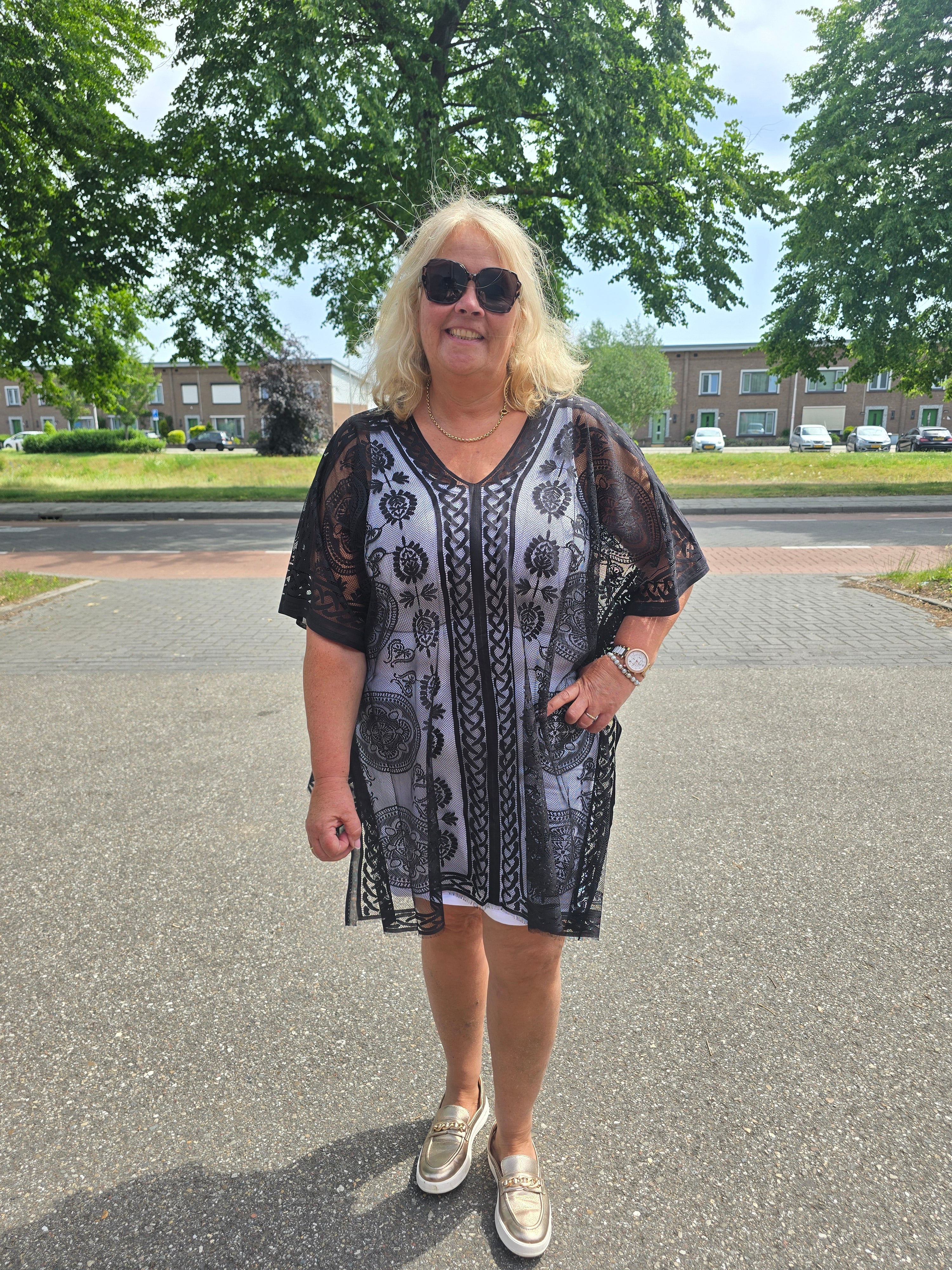 Poncho Ibiza Lace Zwart t/m 56