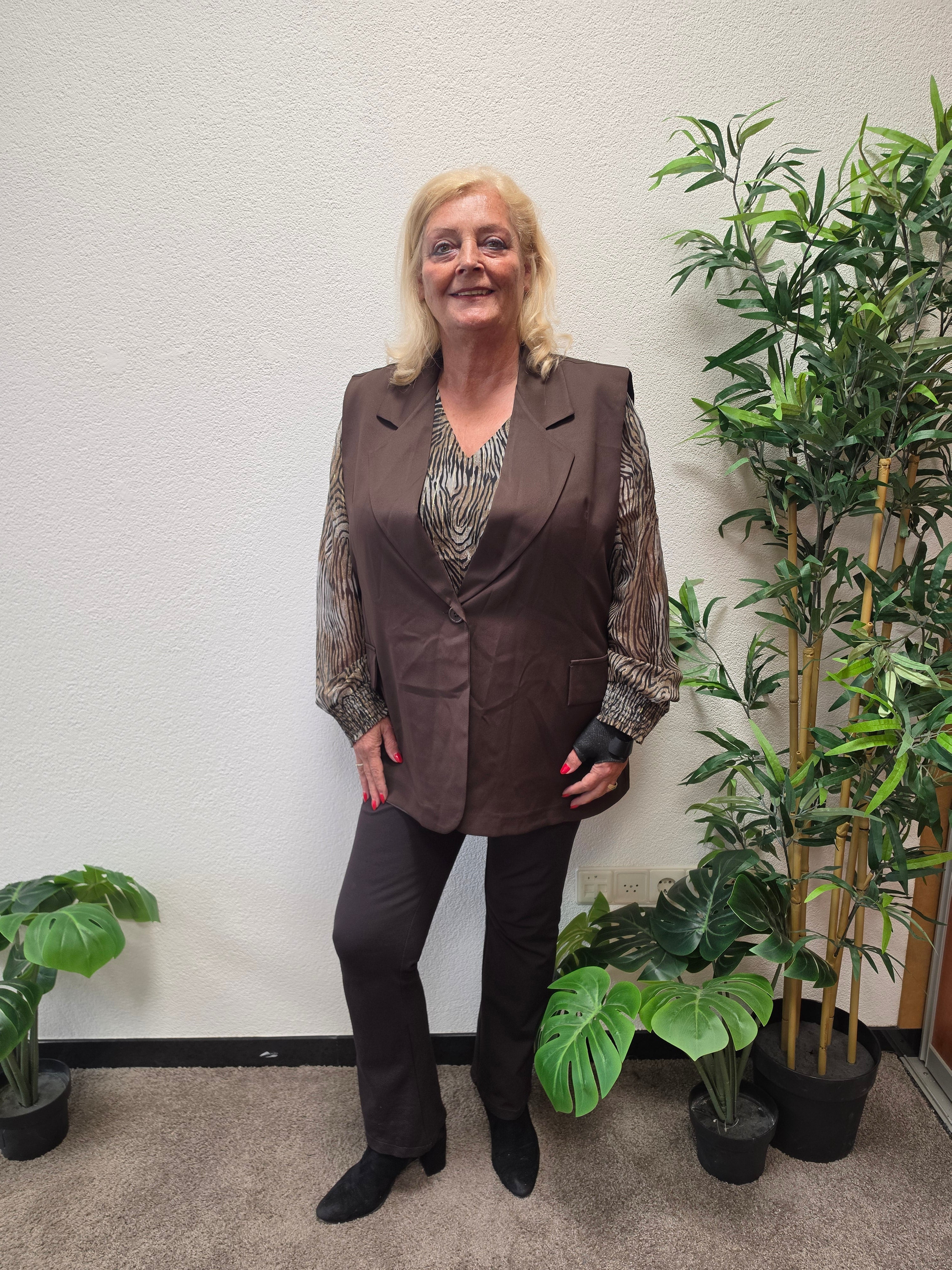 Gilet Dorien Donker Bruin  t/m 50