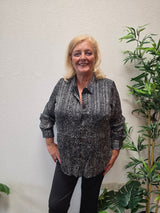 Doorknoop Blouse met kraag VMC Nabila  print Topioca