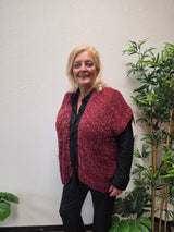 Gemalleerd Mouwloos Vest Kira Bordeaux t/m 52