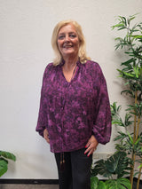 Blouse Ginger print Flower Cyclaam  t/m 52