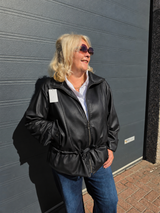 Jacket Misty Leather Look Zwart t/m 50