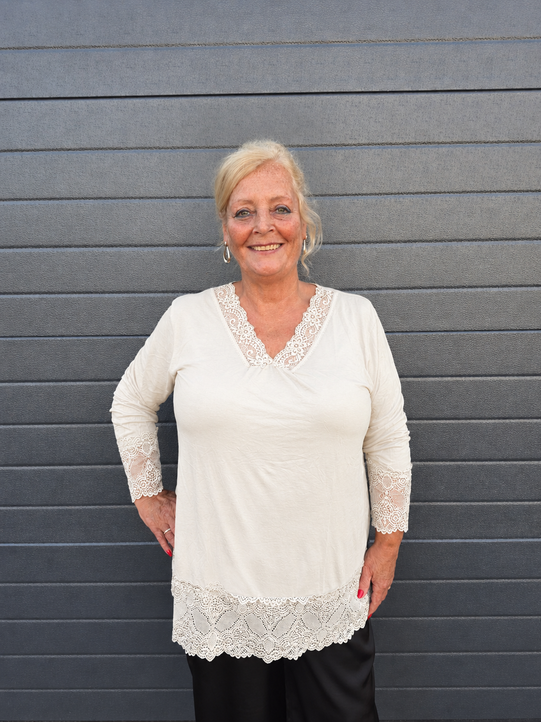 Shirt Lange mouw Caro Lace Ecru t/m 50