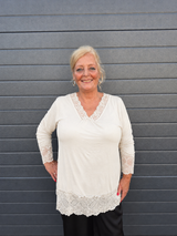 Shirt Lange mouw Caro Lace Ecru t/m 50
