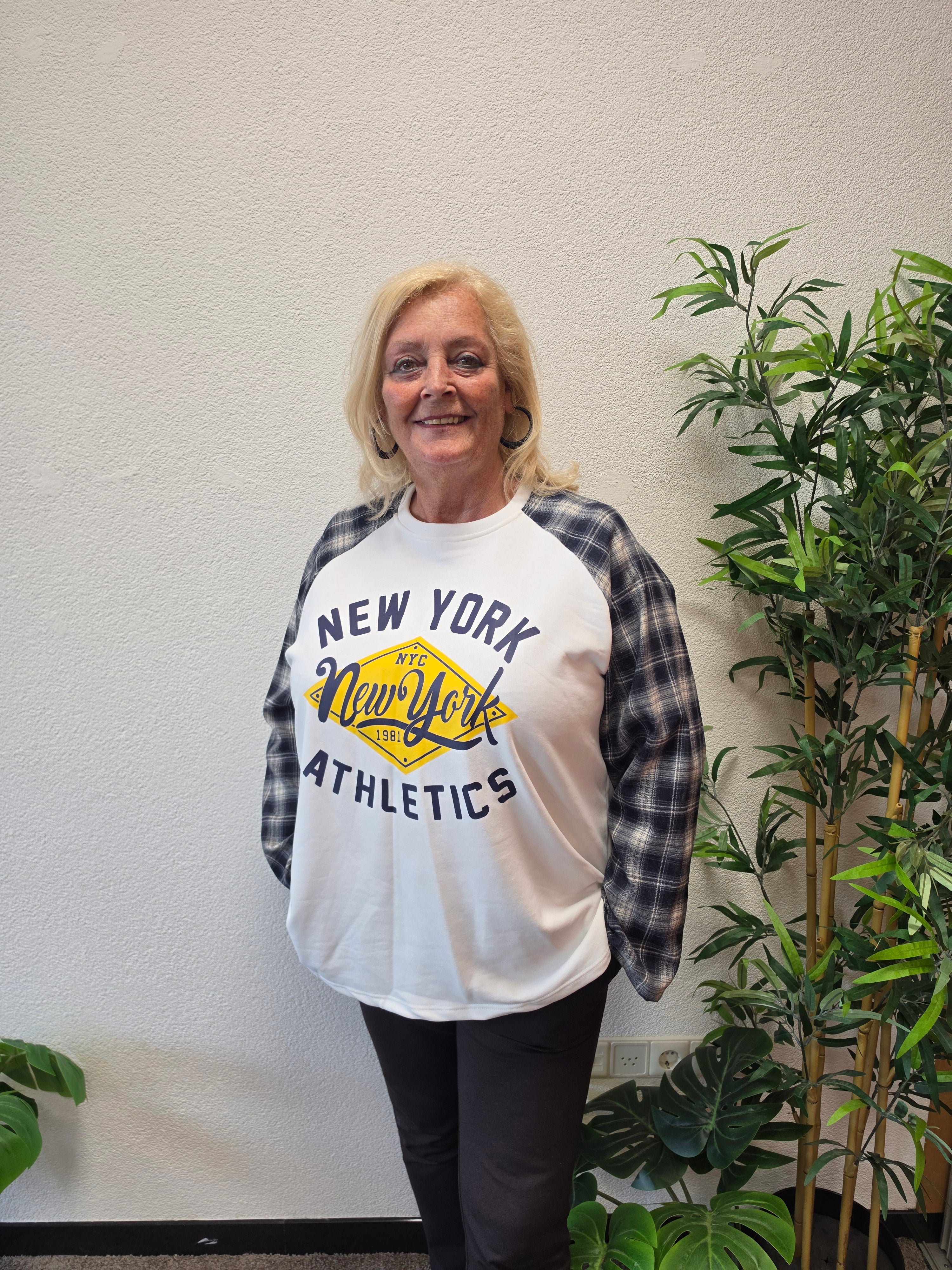 Sweat Shirt New York Ruit Blauw t/m 50
