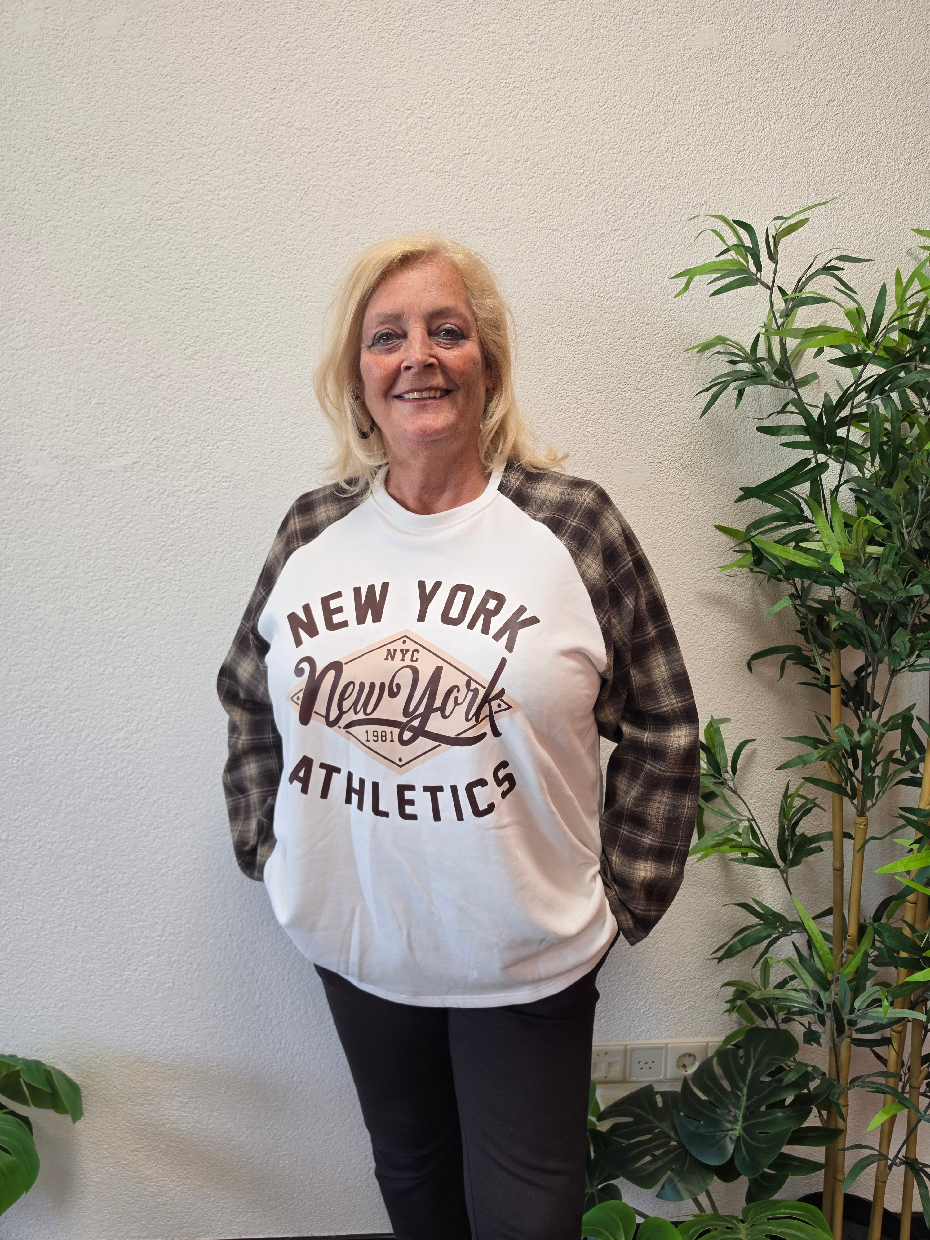 Sweat Shirt New York Ruit Bruin t/m 50