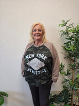 Sweat Shirt New York Army Taupe t/m 50