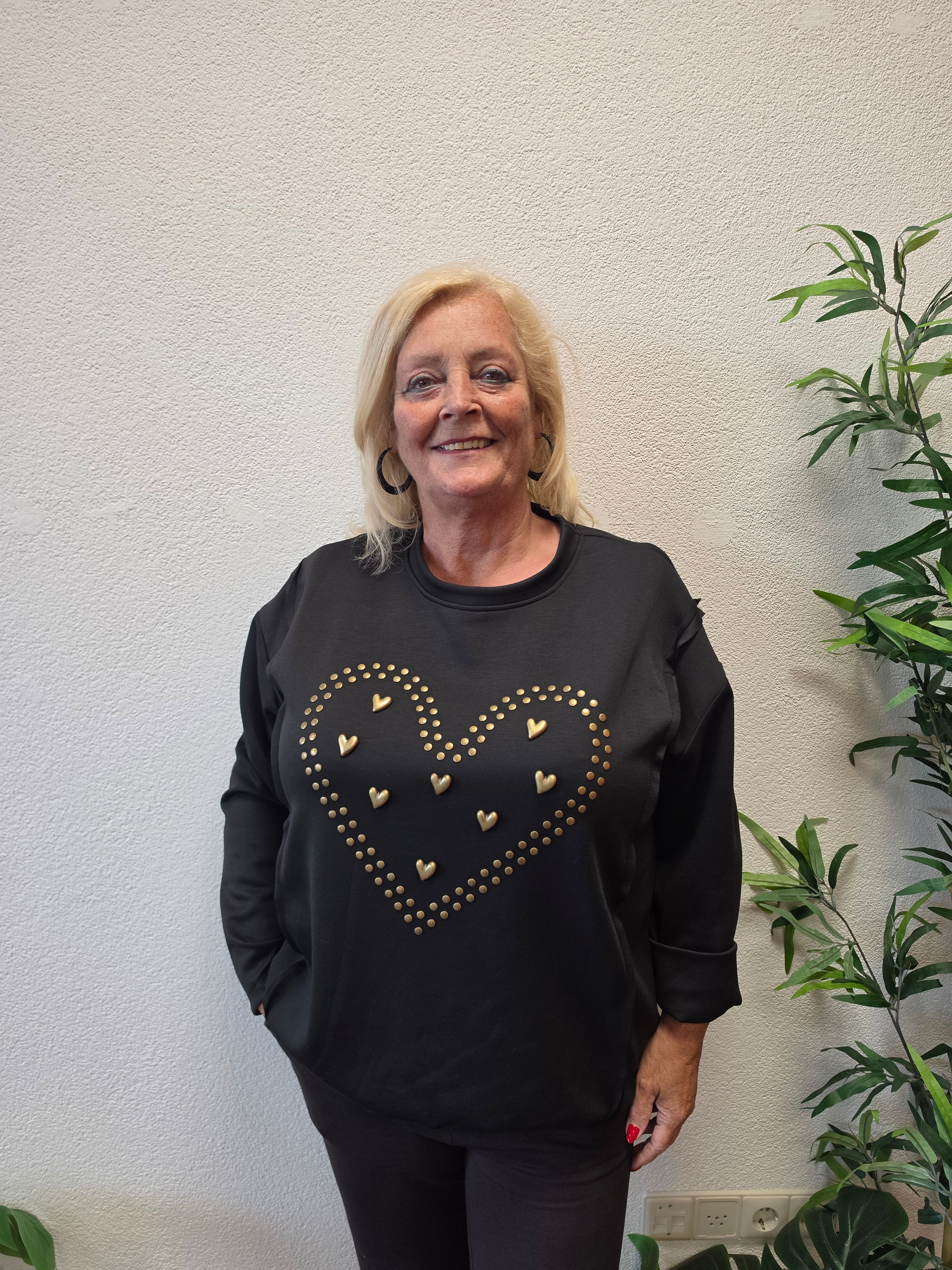 Sweat Trui Stut Hart Zwart t/m 48