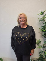 Sweat Trui Stut Hart Zwart t/m 48