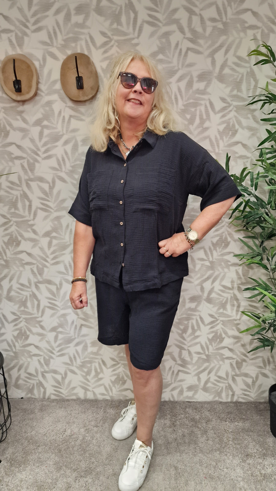 Blouse Cartheis black  t/m 54