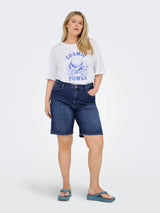 Wide Short Carsonny Dark Blue Denim