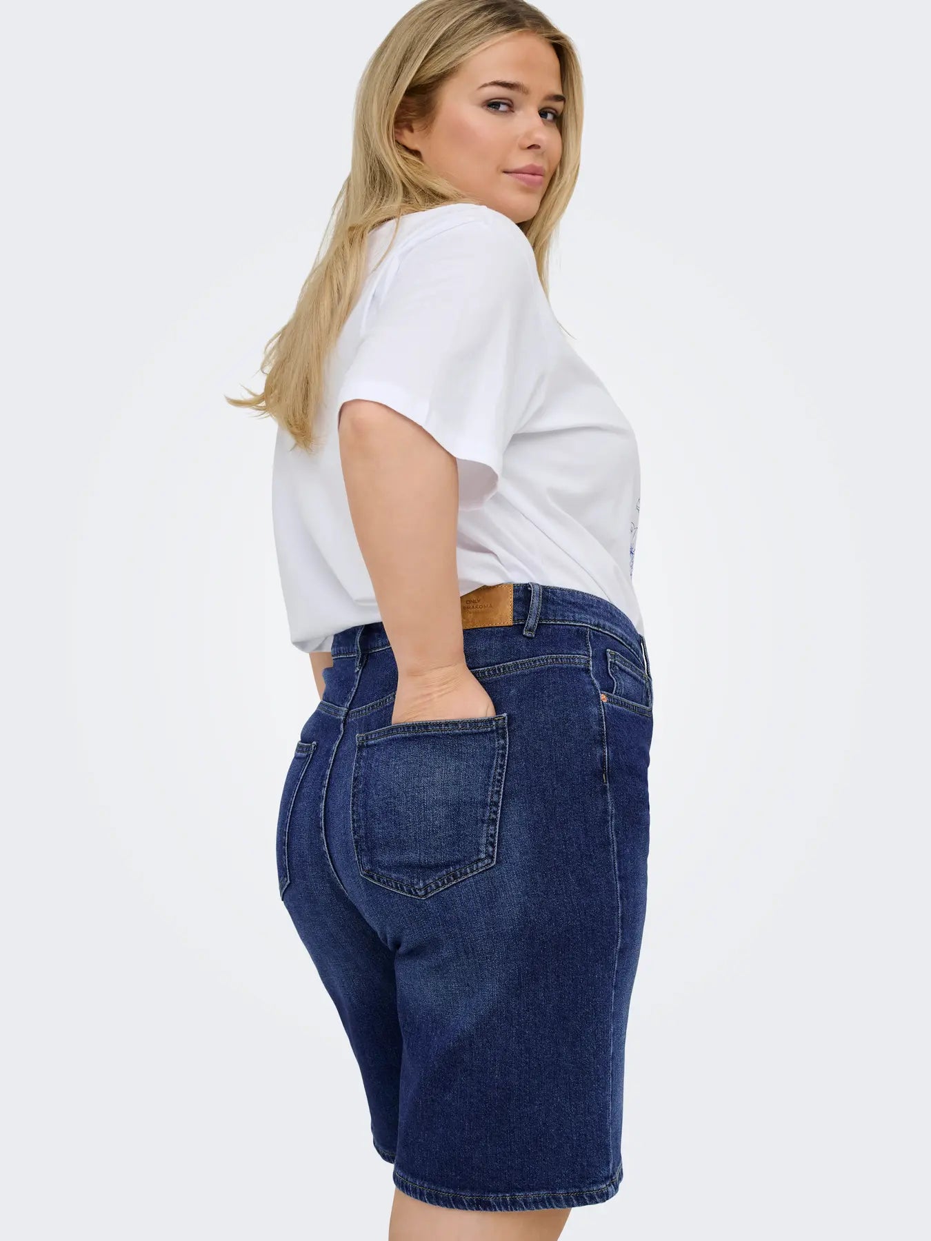 Wide Short Carsonny Dark Blue Denim