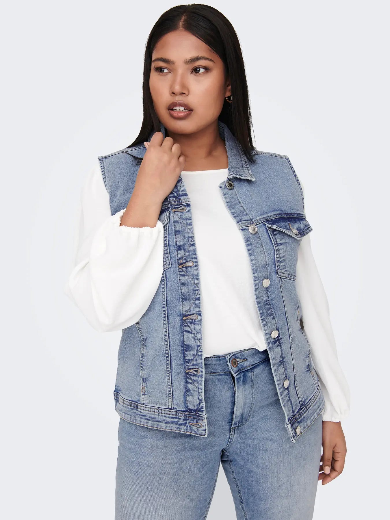 Jeans Gilet Carwespa Light Blue Denim